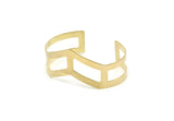 Brass Chevron Bangle,  2 Bracelet Cuff Bangles  (19x151x0.80mm) BRC171