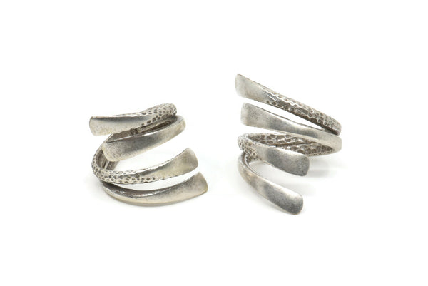 Silver Ring, Antique Silver Plated Brass Adjustable Rings N0042