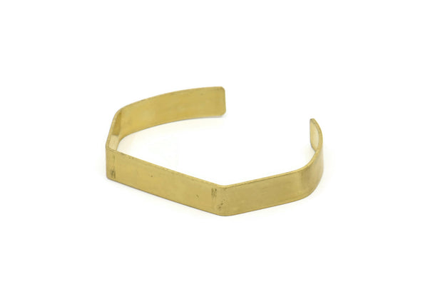 145mm Brass Cuff, 2 Raw Brass Cuff Bracelet Blank Bangles  (145x8x1mm) BRC202