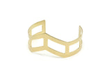 Brass Chevron Bangle,  2 Bracelet Cuff Bangles  (19x151x0.80mm) BRC178