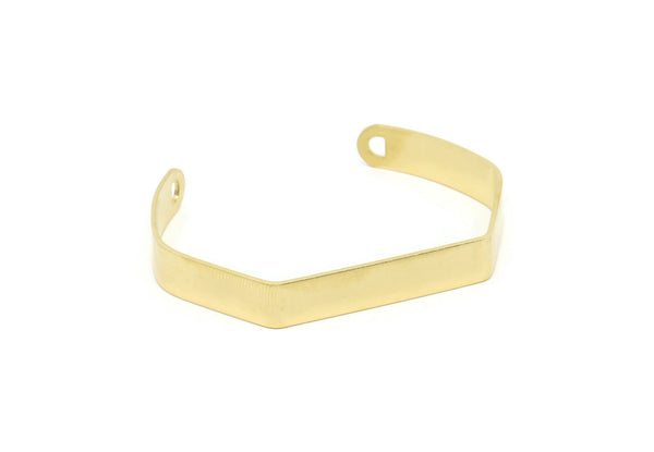 140mm Brass Cuff - 2 Raw Brass Cuff Bracelet Blank Bangles With 2 Holes  (140x8x1mm) BRC246