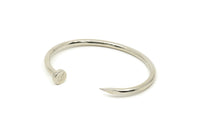 Silver Nail Cuff, Silver Tone Brass Nail Cuff, Bracelet (170x4mm) BRC109