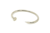 Silver Nail Cuff, Silver Tone Brass Nail Cuff, Bracelet (170x4mm) BRC109