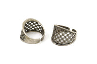 Silver Ring, Antique Silver Plated Brass Adjustable Rings N0017