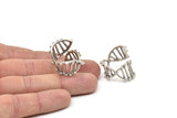 Silver DNA Ring, Antique Silver Plated Brass Adjustable DNA Shaped Rings N0016