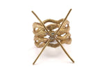 Claw Ring Blank - 2 Raw Brass 4 Claw Ring Blanks for Natural Stones N0096