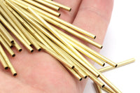 2mm Brass Tubes Customize Size -24 Pcs Raw Brass Plain Tube Beads - 45mm-50mm-60mm-70mm-80mm-90mm -