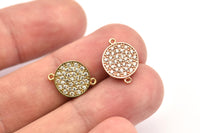 CZ Pave Pendants, Cubic Zirconia Pave Charms, Connector, Bracelet Finding, Necklace Finding (11mm) cz5