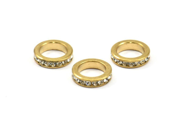 Zircon Rondelle Bead, 3 CZ Zircon Rondelle Beads (12x3mm) BS 1726