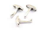 Silver Cufflink Finding, 6 Silver Tone Cufflink Blanks A0650