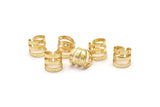 Wide Ear Cuff, 8 Gold Plated Brass Ear Cuffs With 3 Holes (9mm) D0148