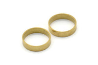 Brass Band Ring - 24 Raw Brass Ring Settings (17.5mm) Hole Size : 16mm Bs-1133--R008