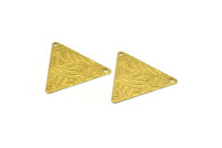 Textured Triangle Blank, 25 Raw Brass Triangle Charms With 2 Holes (22x25mm) D0203--y320 Y185