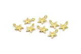 Brass Starfish Charm, Raw Brass Starfish Charms With 1 Loop, Bracelet Parts (10x8mm) N2445