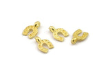 Brass Horseshoe Charm, Raw Brass U Shape Charms With 1 Loop, Bracelet Charms (8x5x0.80mm) N2457