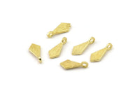 Brass Diamond Charm, Raw Brass Diamond Charms With 1 Loop, Bracelet Charms (12x5x1.2mm) N2456