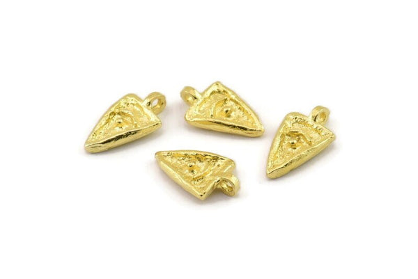 Brass Triangle Charm, Bracelet Findings, Bracelet Charms, Mini Spikes, Mini Triangle Charms, Bracelet And Necklace Findings (12x7mm) N2453