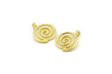 Brass Swirl Charm, Raw Brass Whirlpool Charms With 1 Loop, Bracelet Charms (10x1mm) N2450