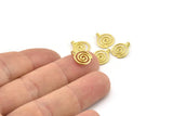 Brass Swirl Charm, Raw Brass Whirlpool Charms With 1 Loop, Bracelet Charms (10x1mm) N2450