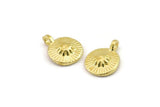 Brass Round Charm, Raw Brass Flower Charms With 1 Loop, Bracelet Charms (11x8x2.5mm) N2459