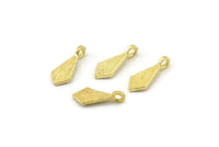 Brass Diamond Charm, Raw Brass Diamond Charms With 1 Loop, Bracelet Charms (12x5x1.2mm) N2456