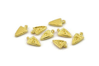 Brass Triangle Charm, Bracelet Findings, Bracelet Charms, Mini Spikes, Mini Triangle Charms, Bracelet And Necklace Findings (12x7mm) N2453