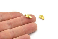 Brass Triangle Charm, Bracelet Findings, Bracelet Charms, Mini Spikes, Mini Triangle Charms, Bracelet And Necklace Findings (12x7mm) N2453