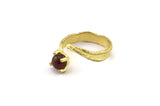 Brass Ring Settings, Raw Brass Claw Rings, Adjustable Rings - Pad Size 6mm N2563