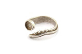 Silver Ring Setting, Antique Silver Plated Brass Adjustable Rings With 1 Stone Settings - Pad Size 6mm N2569 H1653