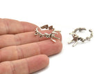 Silver Ring Settings, 2 Antique Silver Plated Brass Claw Rings, Adjustable Rings - Pad Size 6x8mm N2575 H1655