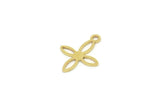 Brass Leaf Charm, Raw Brass Leaf Charms With 1 Loop, Bracelet Parts, Tiny Leaf Charms (14x11x0.60mm) SMP1702