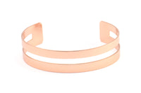 Rose Gold Bracelet Blank, 1 Rose Gold Plated Brass Cuff Bracelet Bangles 2 Holes (15x155x0.80mm) Brc116 Q0466