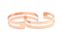 Rose Gold Bracelet Blank, 1 Rose Gold Plated Brass Cuff Bracelet Bangles 2 Holes (15x155x0.80mm) Brc116 Q0466