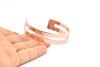 Rose Gold Bracelet Blank, 1 Rose Gold Plated Brass Cuff Bracelet Bangles 2 Holes (15x155x0.80mm) Brc116 Q0466