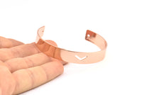 Rose Gold Chevron Cuff - 1 Rose Gold Plated Brass Cuff Bracelet Blank Bangle Chevron With 2 Holes (10x1mm) Brc010