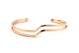 Double Wire Bohemian Cuff, 1 Rose Gold Plated Double Wire Bracelets Brc188 Q0322