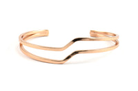 Double Wire Bohemian Cuff, 1 Rose Gold Plated Double Wire Bracelets Brc188 Q0322