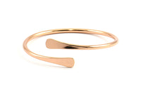 Rose Gold Arm Cuff - 1 Rose Gold Plated Hammered Cuff Bracelet Bangles (67x3mm) BRC196 BRC060 Q0352