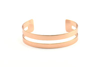 Rose Gold Bracelet Blank, 1 Rose Gold Plated Cuff Bracelet Bangles (15x155x0.80mm) T119 Q0320