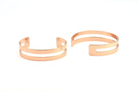 Rose Gold Bracelet Blank, 1 Rose Gold Plated Cuff Bracelet Bangles (15x155x0.80mm) T119 Q0320