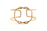 Rose Gold Boho Cuff, 1 Rose Gold Plated Wire Bracelet BRC152 V150