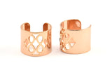 Rose Gold Ring Setting, 3 Rose Gold Plated Adjustable Ring Settings - 16-17mm / 23 Gauge Mn07 Q0312