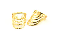 Wire Knuckle Ring, 1 Gold Plated Brass Adjustable Boho Wire Knuckle Rings N0144 Q0282