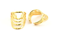 Wire Knuckle Ring, 1 Gold Plated Brass Adjustable Boho Wire Knuckle Rings N0144 Q0282