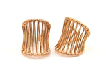 Rose Gold Cage Ring, 1 Rose Gold Plated Brass Adjustable Cage Rings BS 1853 D0432 Q0481