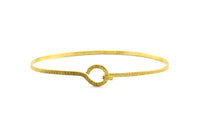 Elegant Thin Cuff, 8 Raw Brass Textured Wire Bracelet T112