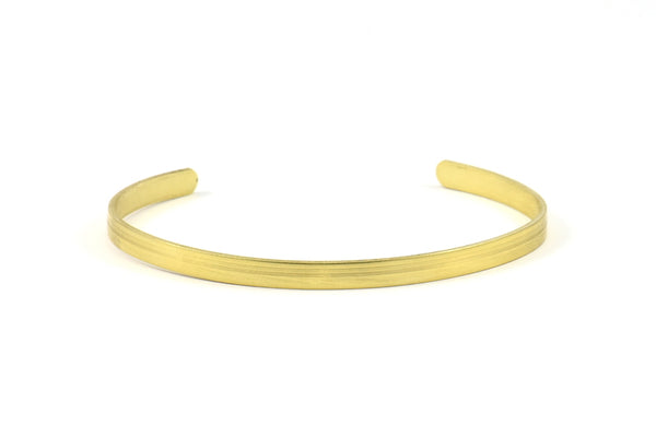 Brass Bracelet Blank, 1 Raw Brass Cuff Bracelet Bangles (135x4x1mm) D0529