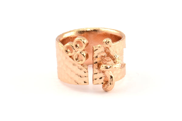 Rose Gold Ethnic Ring, Rose Gold Plated Brass Ring Setting N0156 Q0392