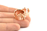 Rose Gold Ethnic Ring, Rose Gold Plated Brass Ring Setting N0156 Q0392