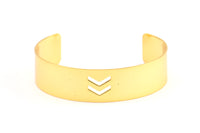 Brass Chevron Cuff - 1 Gold Plated Brass Chevron Cuff Bracelet Blank Bangle Without Holes (5x0.80 mm) BRC029